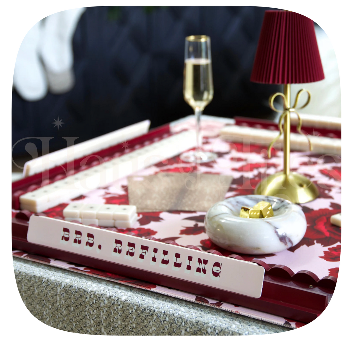Haus of Tiles Garnet Garden Mahjong Mat | No Grommets