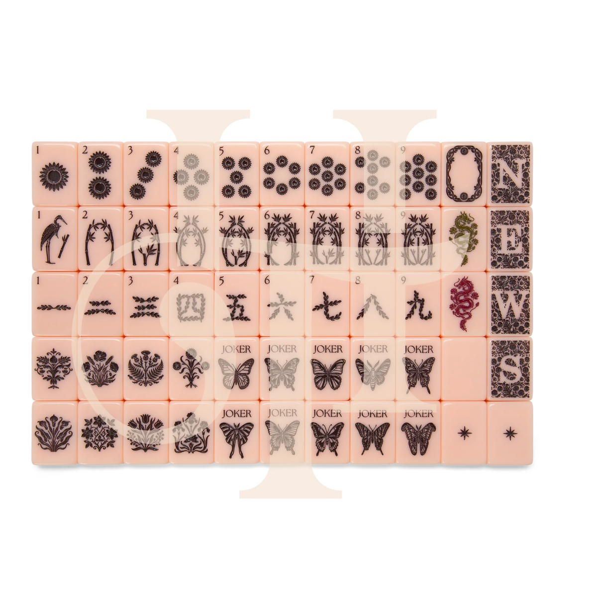 Haus of Tiles Petal & Loom Peony Mahjong Tile Set