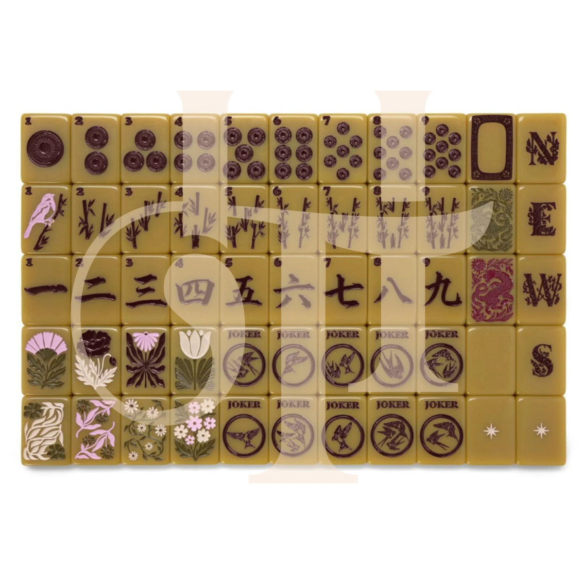 Haus of Tiles Haus No. 88 Olive Grove Mahjong Tile Set