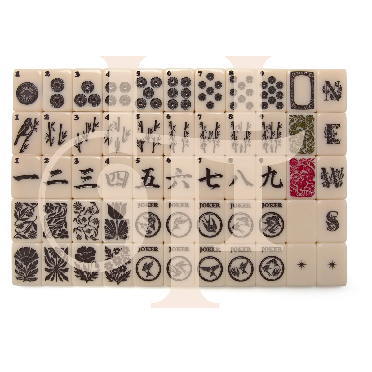 Haus of Tiles Haus No. 88 Stone & Ink Mahjong Tile Set