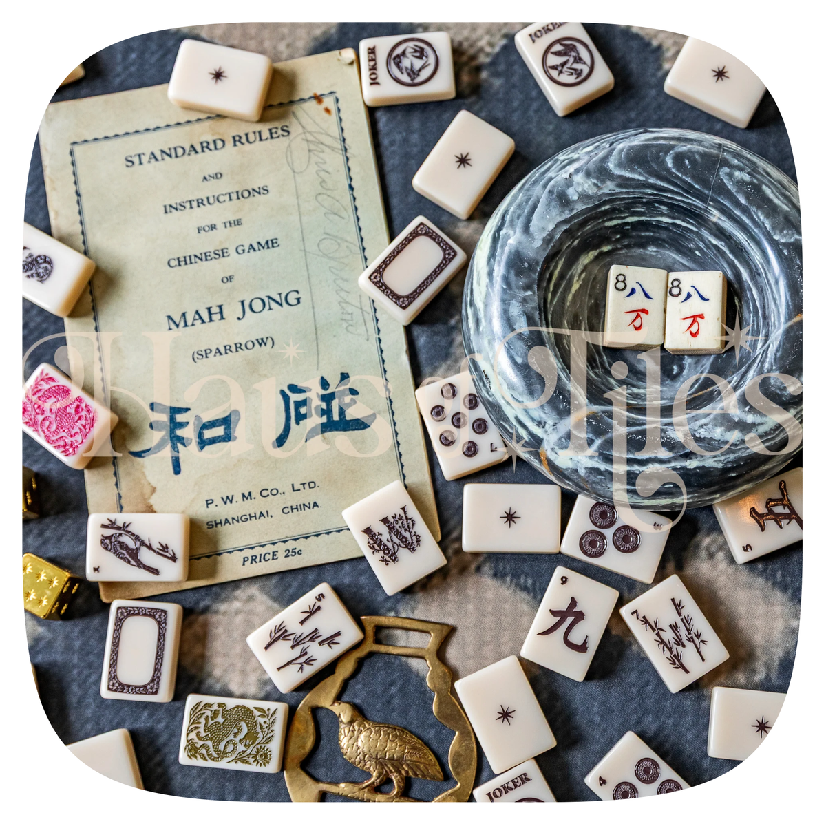 Haus of Tiles Haus No. 88 Stone & Ink Mahjong Tile Set