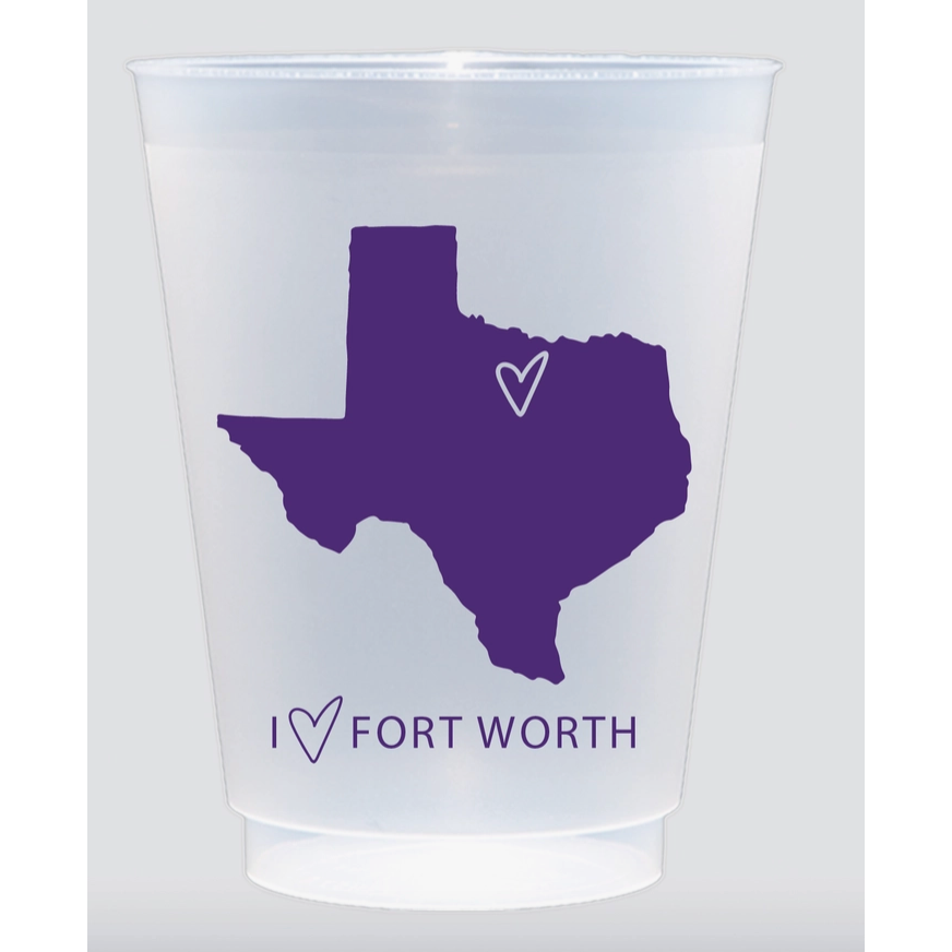 I Love Fort Worth Hometown Cups | 16oz Set of 8 Cups