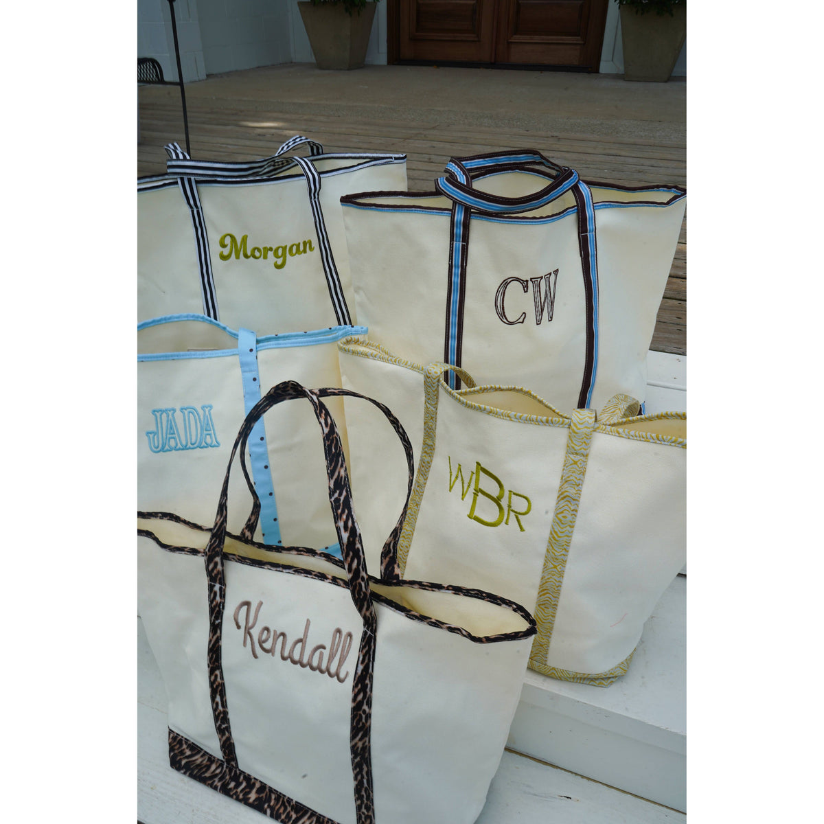 Standard Canvas Tote - Fall Collection | Customizable: Chocolate Stripes - KENZKUSTOMZ