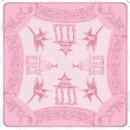 Magnolia Paperie - Watercolor Pagoda Mahjong Mat: Pink
