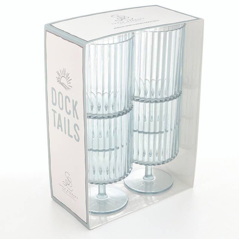 Stackable Acrylic Wine Goblet - Dock Tails - Set of 4: Glass: 5.75" H x 2.75" Dia, 15 oz