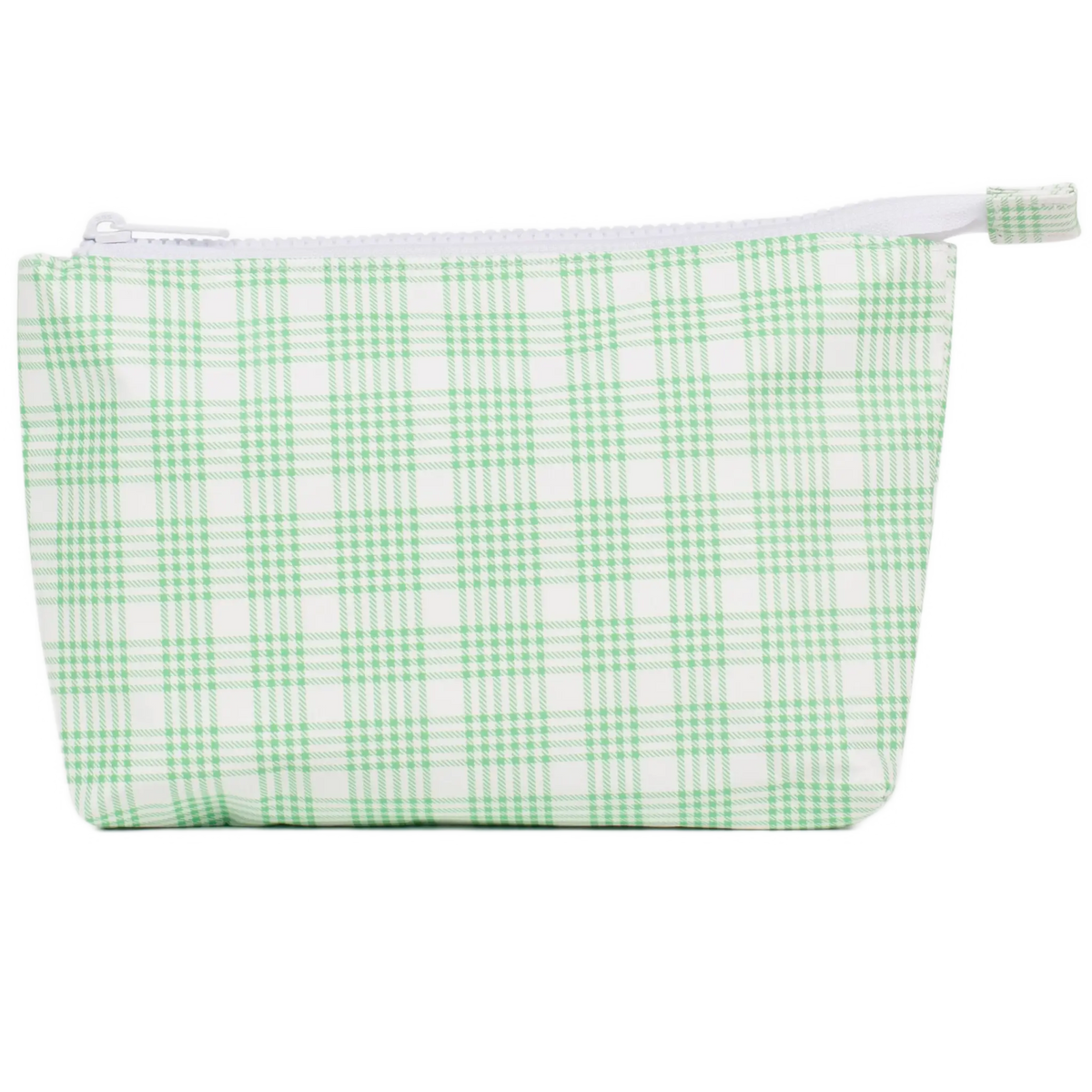 Small Tyvek® Zipper Pouch | Green Plaid