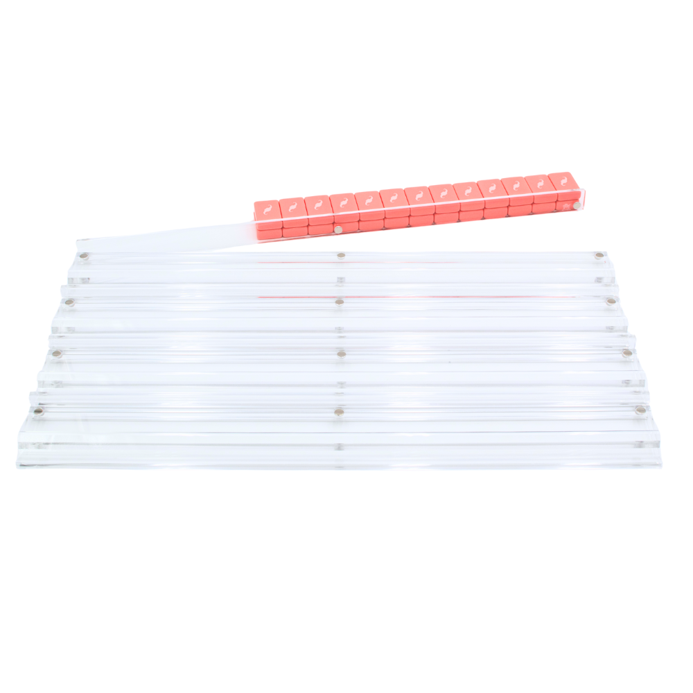 My Fair Mahjong - MAHJONG RACKS | Premium Acrylic | 4 Racks + 4 Pushers: Solid Macaron Green
