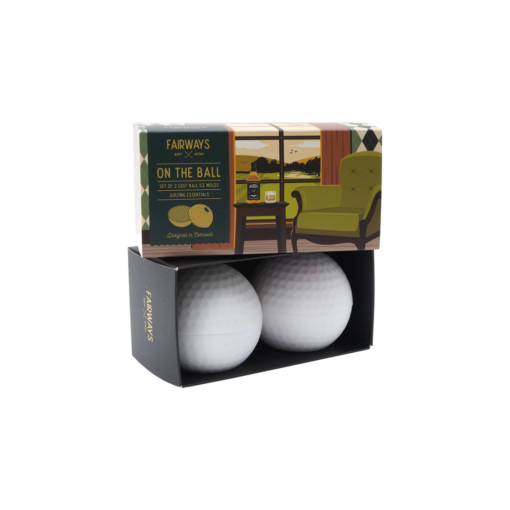 Fairways Set of 2 Golf Ball Ice Molds In Gift Box