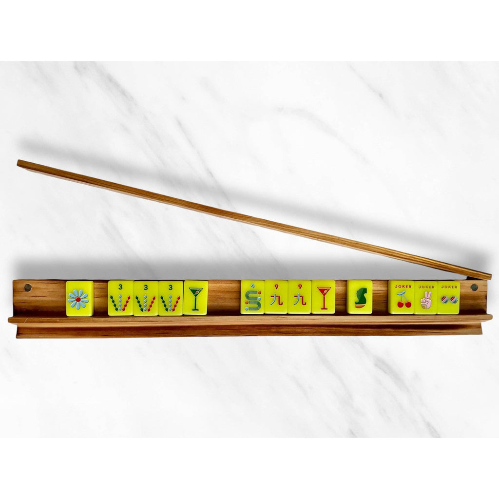 Peace Love Mahjong - Mahjong Racks & Pushers (Set of 4): Chartreuse