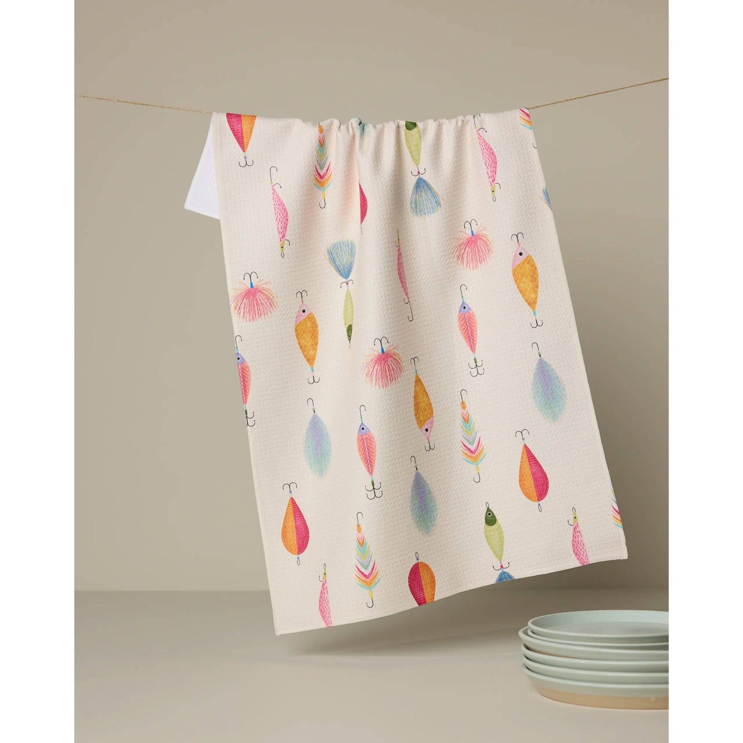 Geometry - Fishing Lures Tea Towel