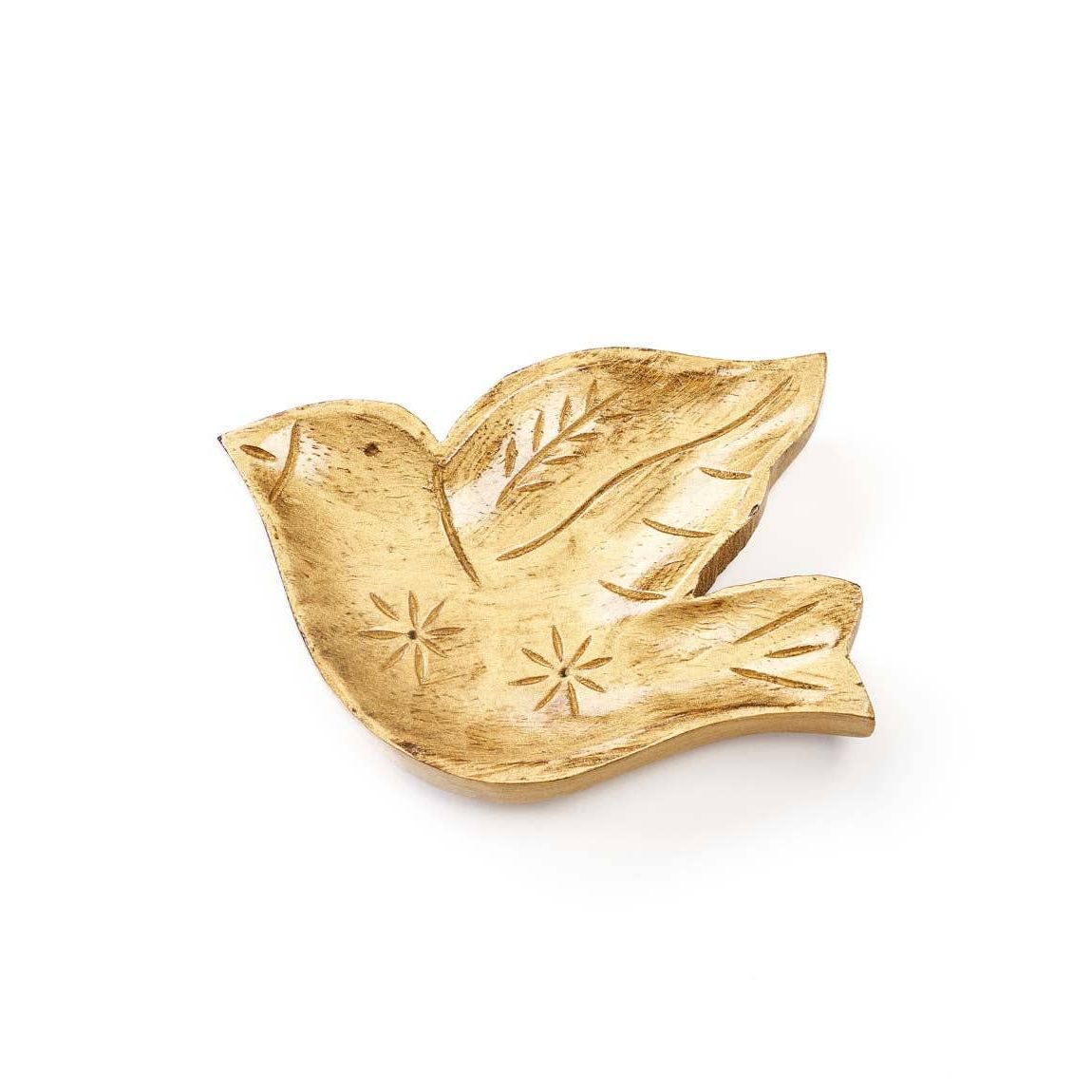 Matr Boomie Fair Trade - Chamak Bird Jewelry Tray - Metallic Painted Wood