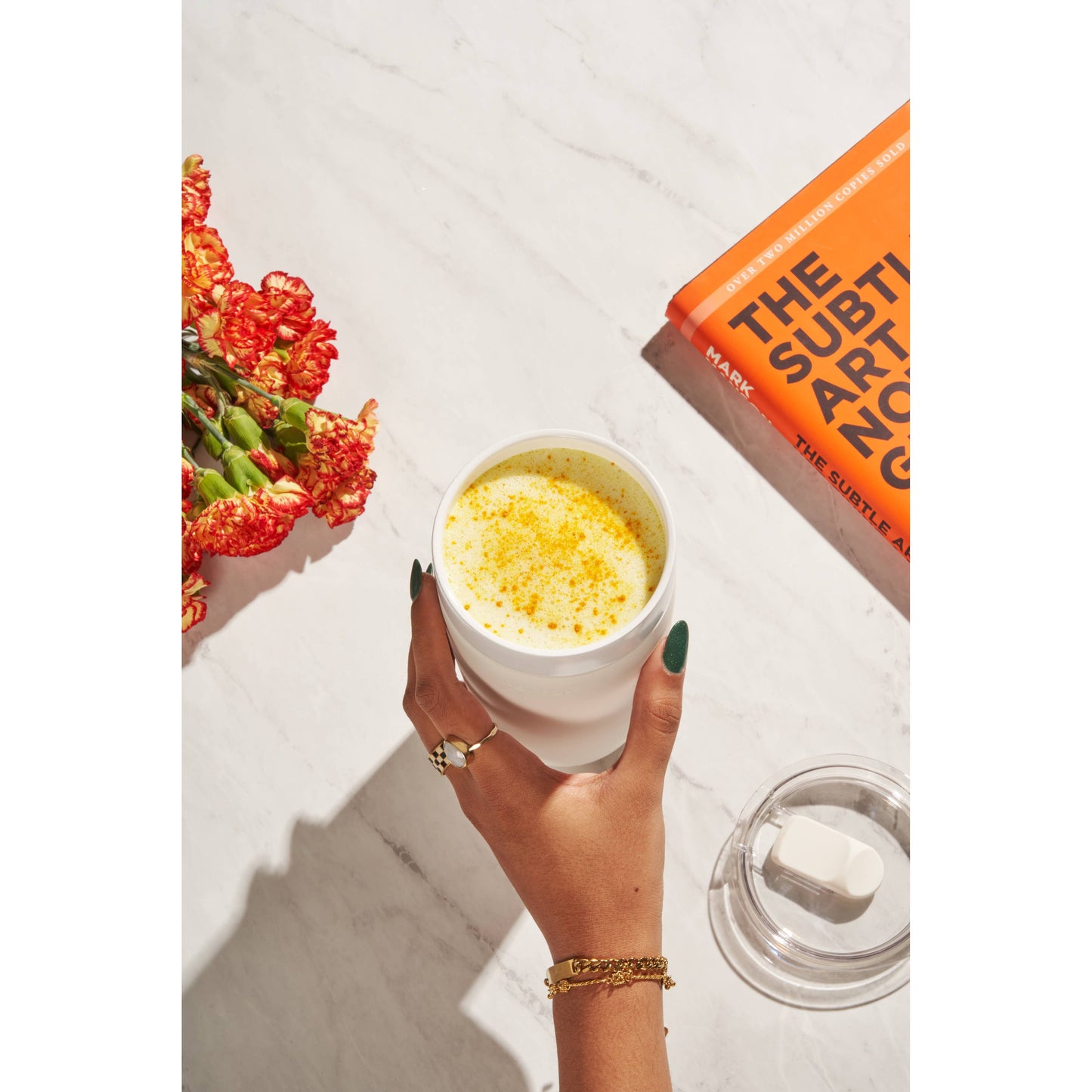 Insulated Ceramic Stainless Steel Coffee & Drink Tumbler: Terrazzo Blush