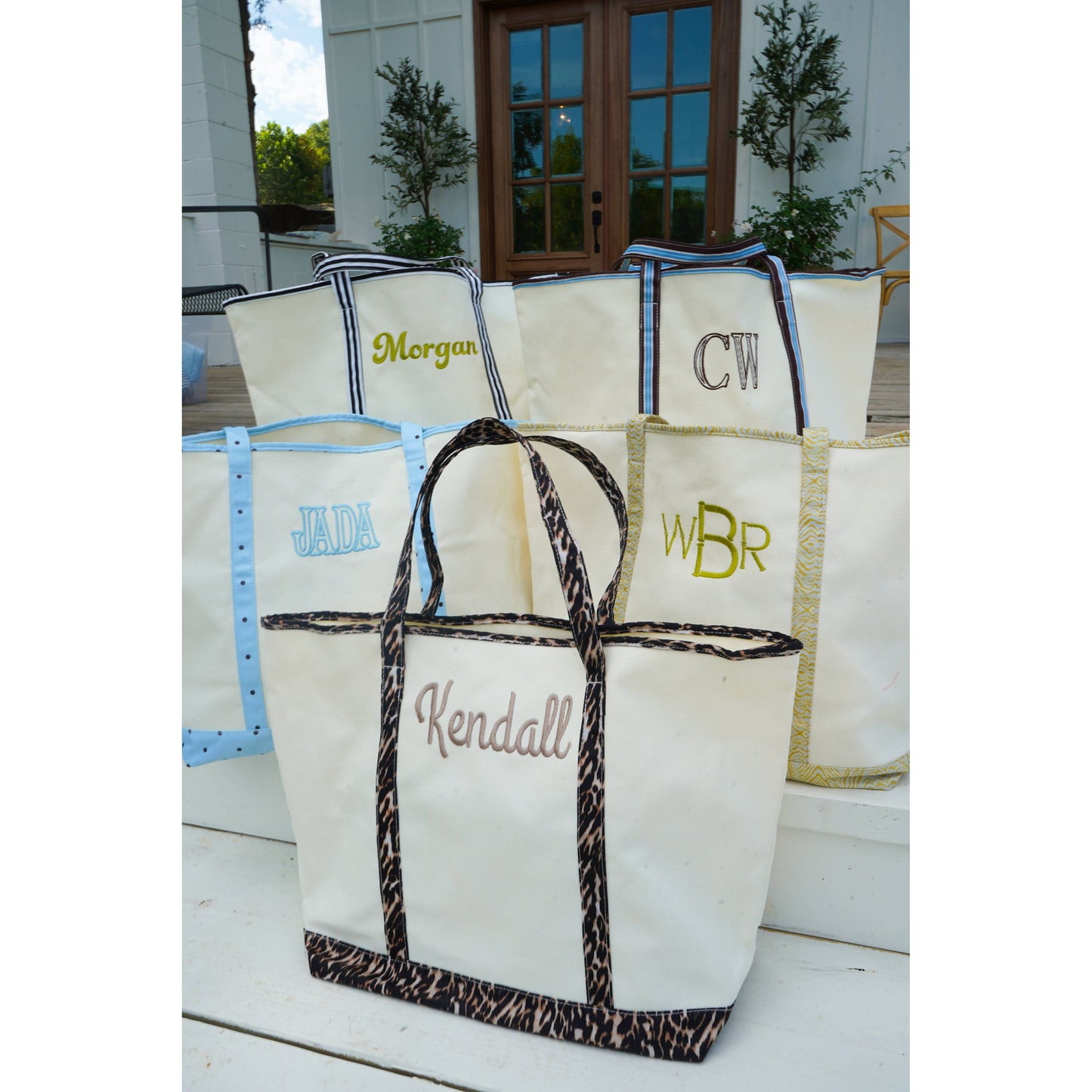 Standard Canvas Tote - Fall Collection | Customizable: Chocolate Stripes - KENZKUSTOMZ