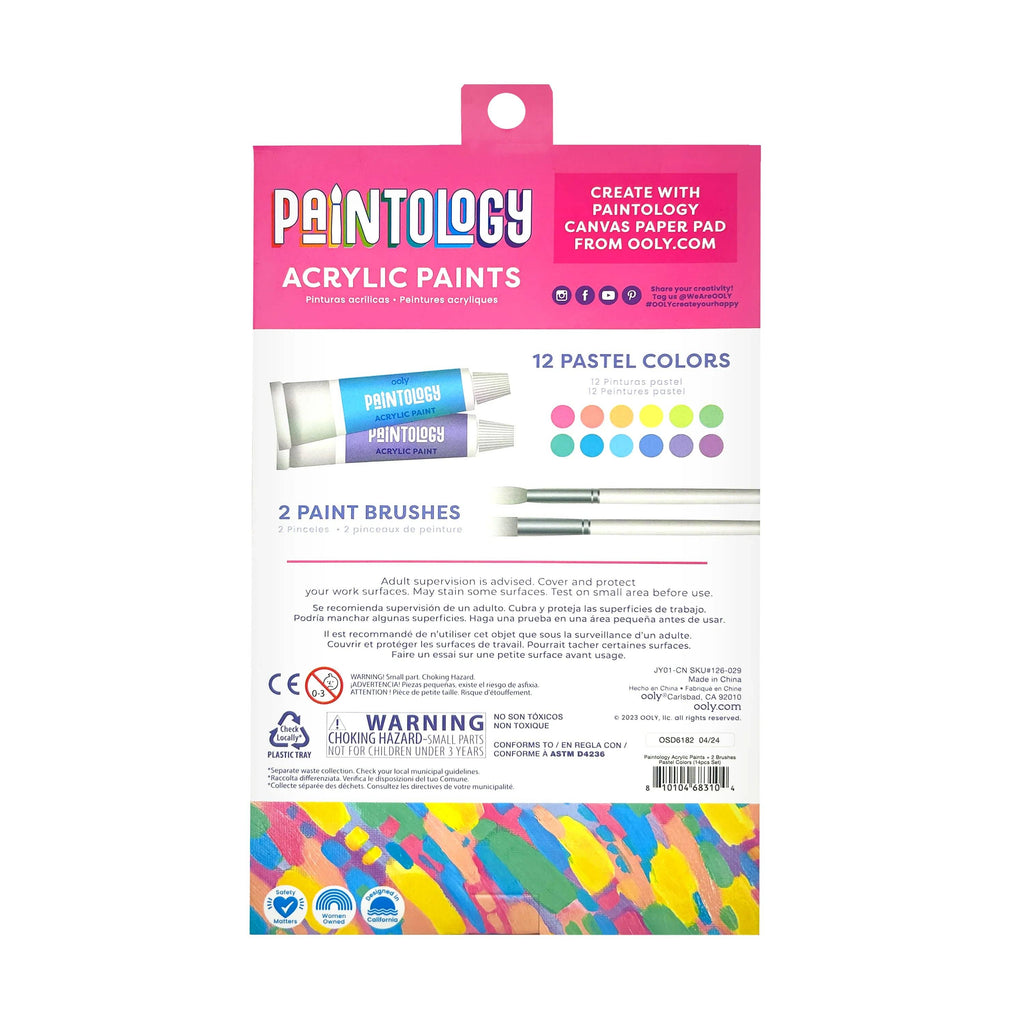 Paintology Acrylic Paints + 2 Brushes