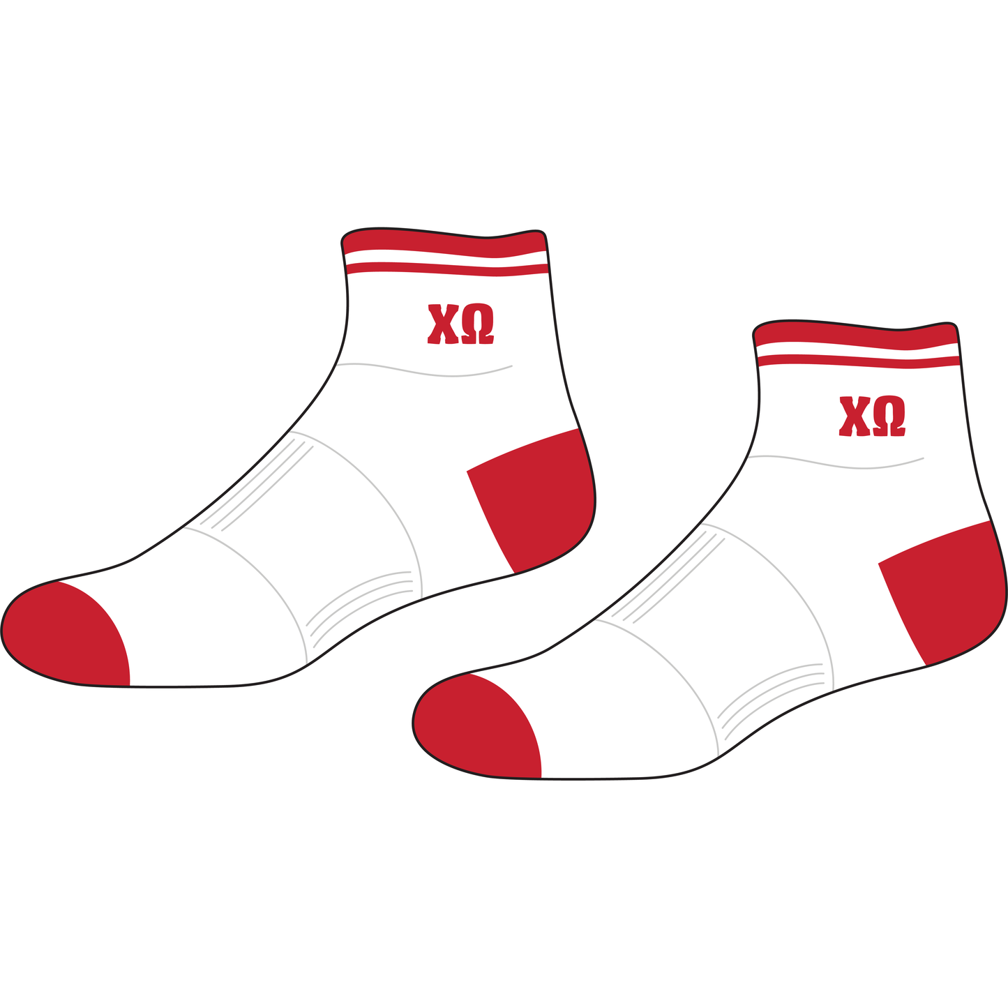 Chi Omega Quarter Socks