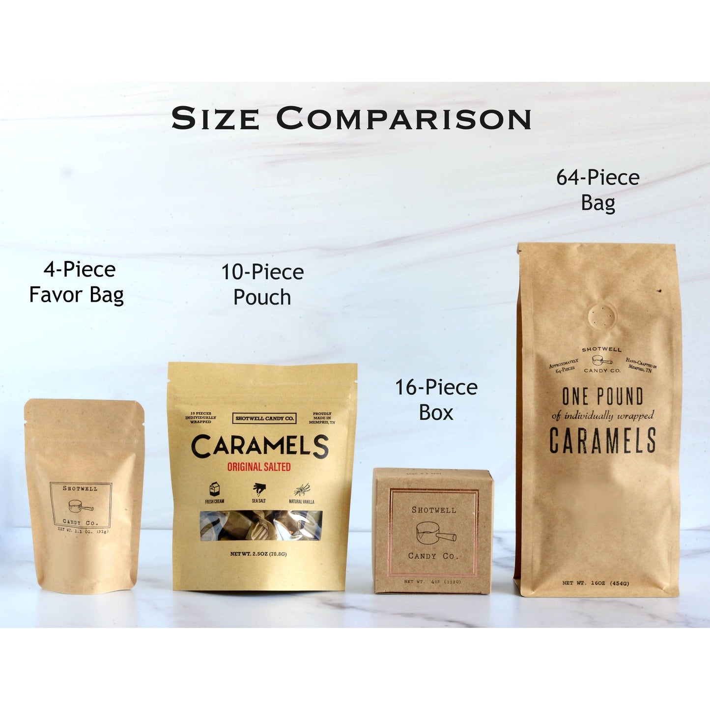 Shotwell Candy Co. - Hand Crafted Salted Caramel: 16-Piece Box