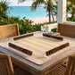 Tala Mahj - Luxury Mahjong Mat - Shell Pink Cabana Stripe  