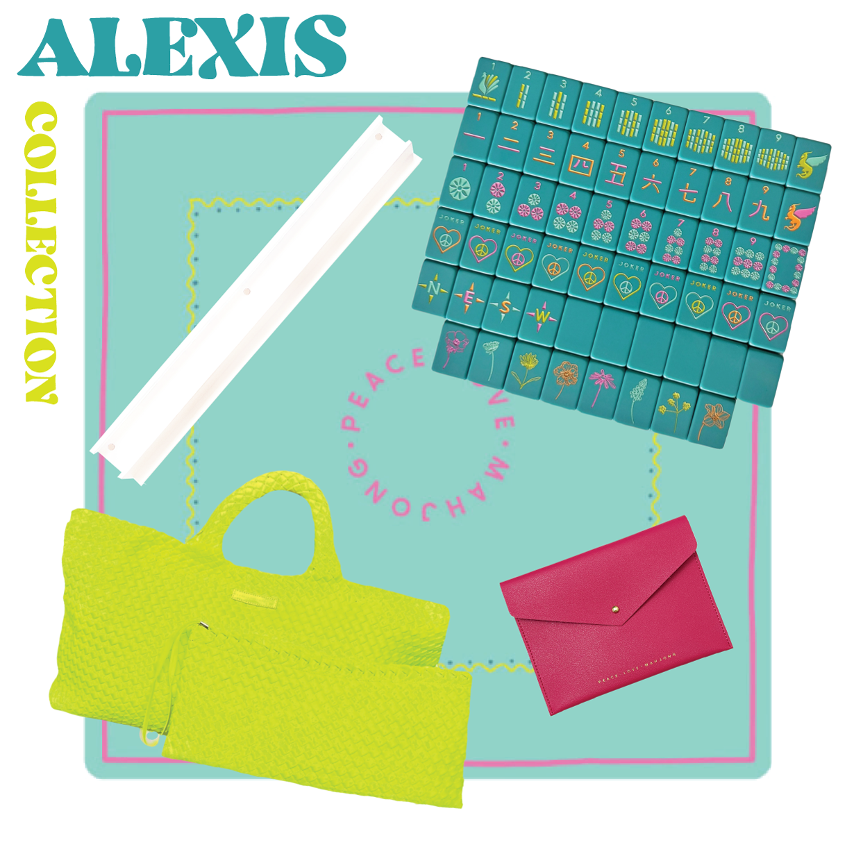 Peace Love Mahjong - OG Mahj Tiles - Totally Teal: Totally Teal