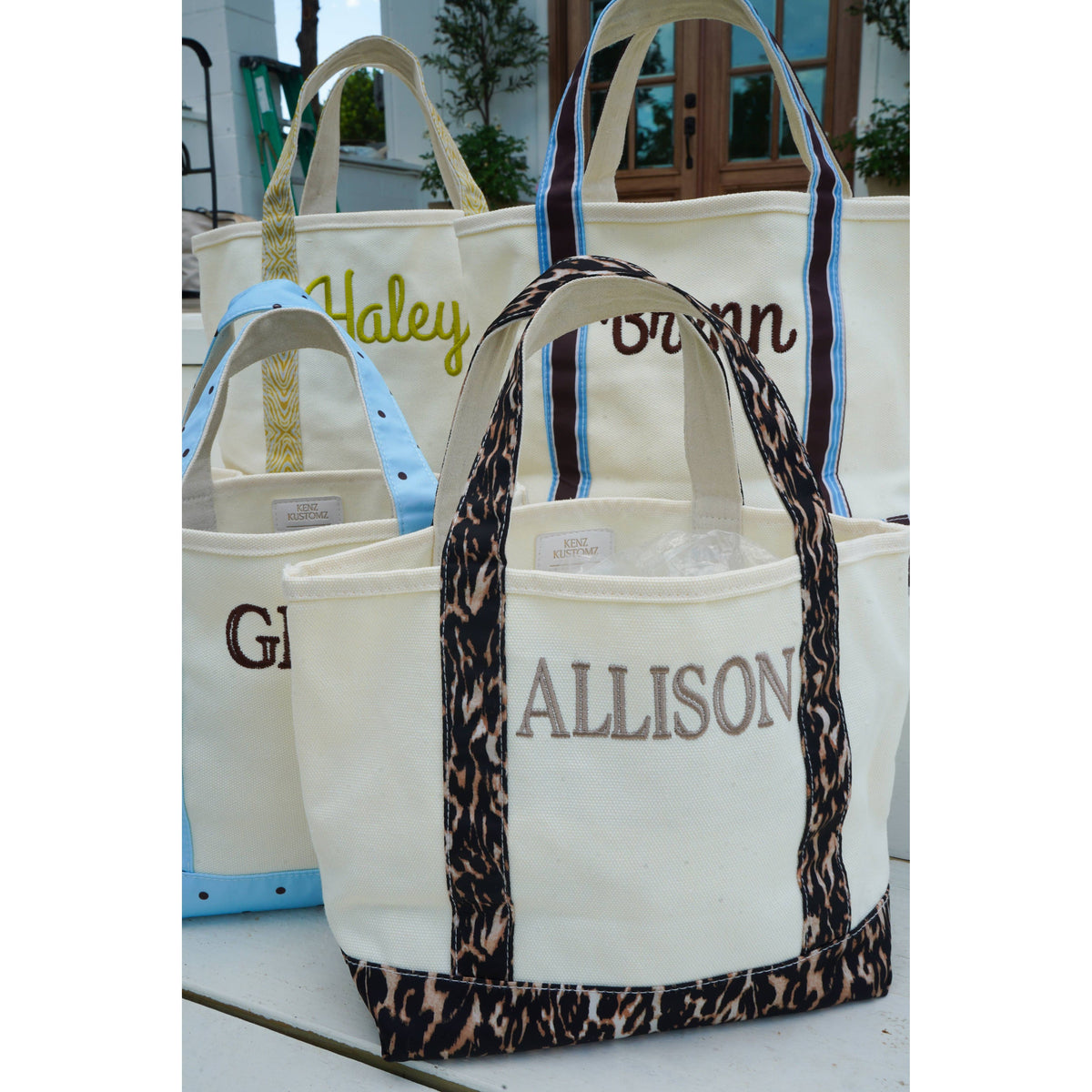 Mini Canvas Tote - Fall Collection: Chartreuse Zebra - KENZKUSTOMZ