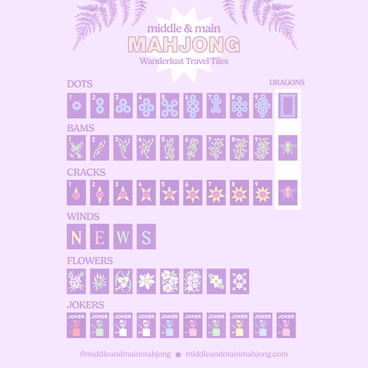 Middle & Main Mahjong - Wanderlust Mahjong Tiles Travel Bundle