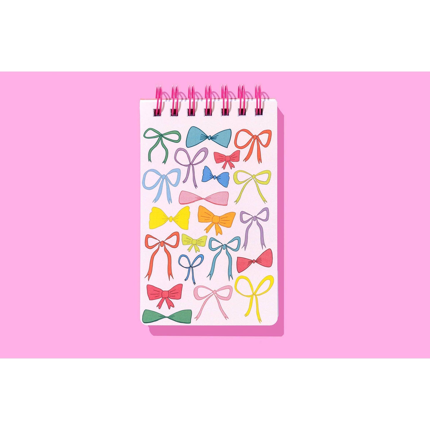 Taylor Elliott Designs - Small Spiral Top Notebook - Colorful Bows - 200 Pages