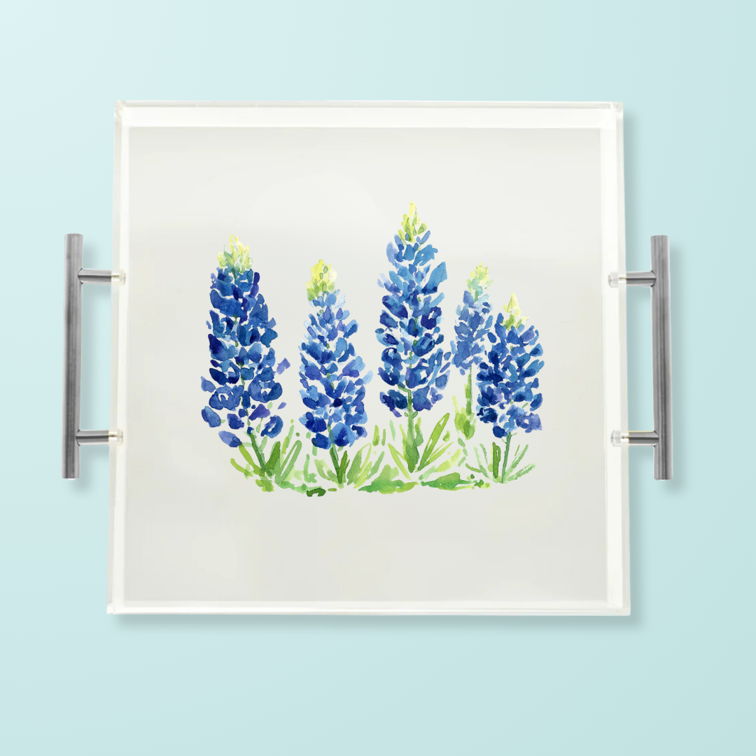 Taylor Paladino - Bluebonnet Fields Acrylic Tray: GOLD