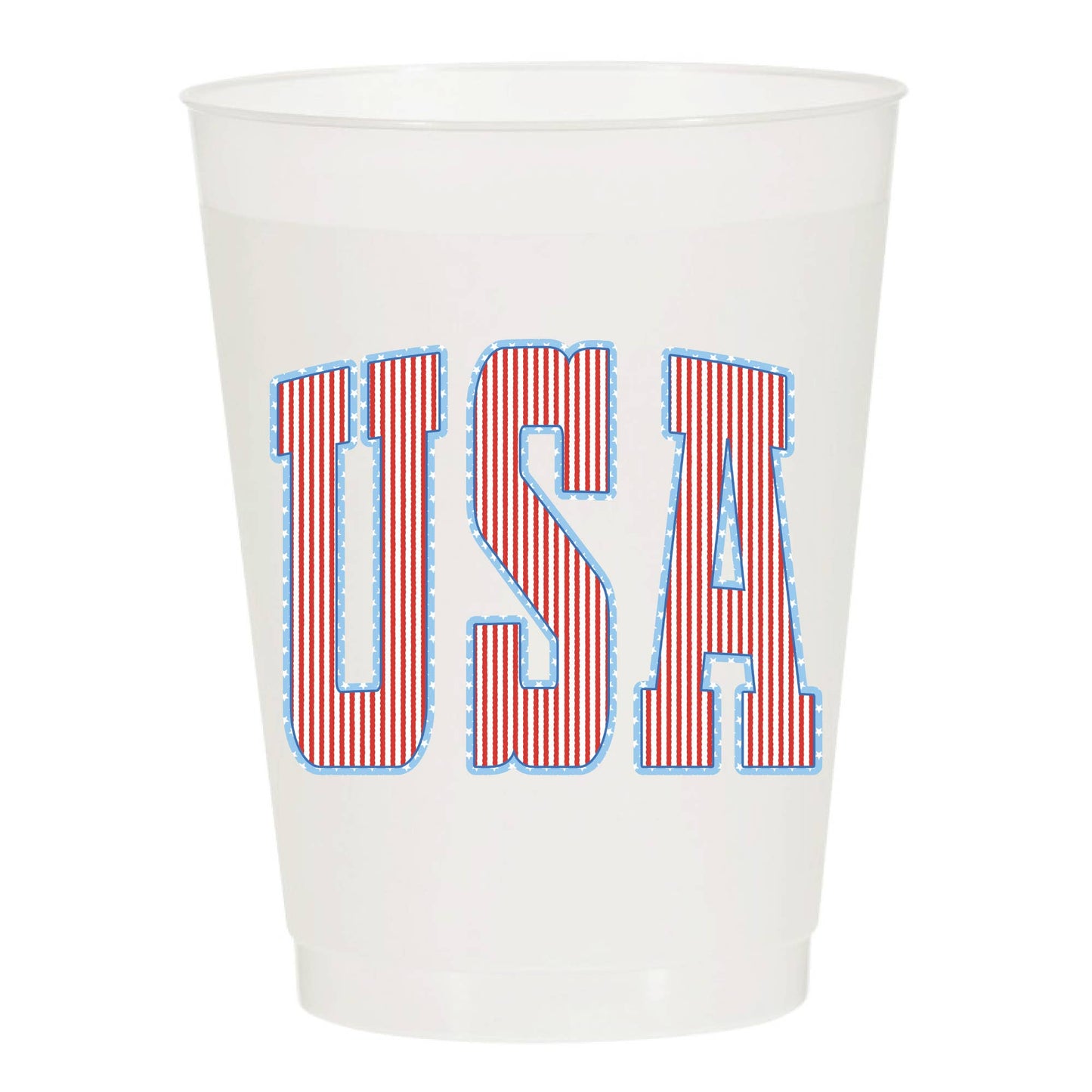 Sip Hip Hooray - Multi-Color USA Frosted Cups - Patriotic: Pack of 6