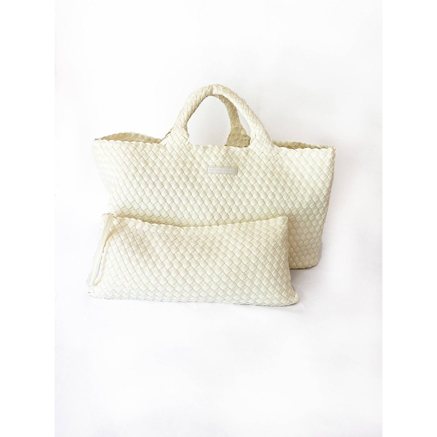 Peace Love Mahjong - Mahjong Bag - Woven Carryall with Matching Tile Pouch: Orchid