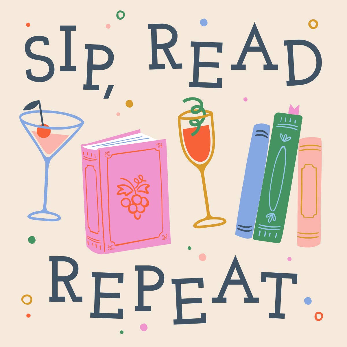 Sip Read Repeat | Cocktail Napkins