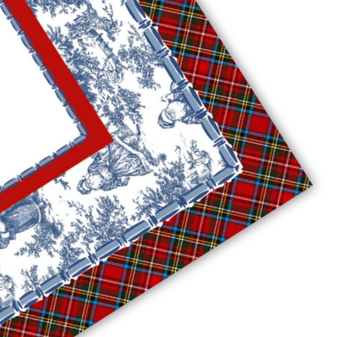 Anders Ruff Design Co. - NEOPRENE Tartan Toile Noël Mahjong Mat | Holiday Christmas