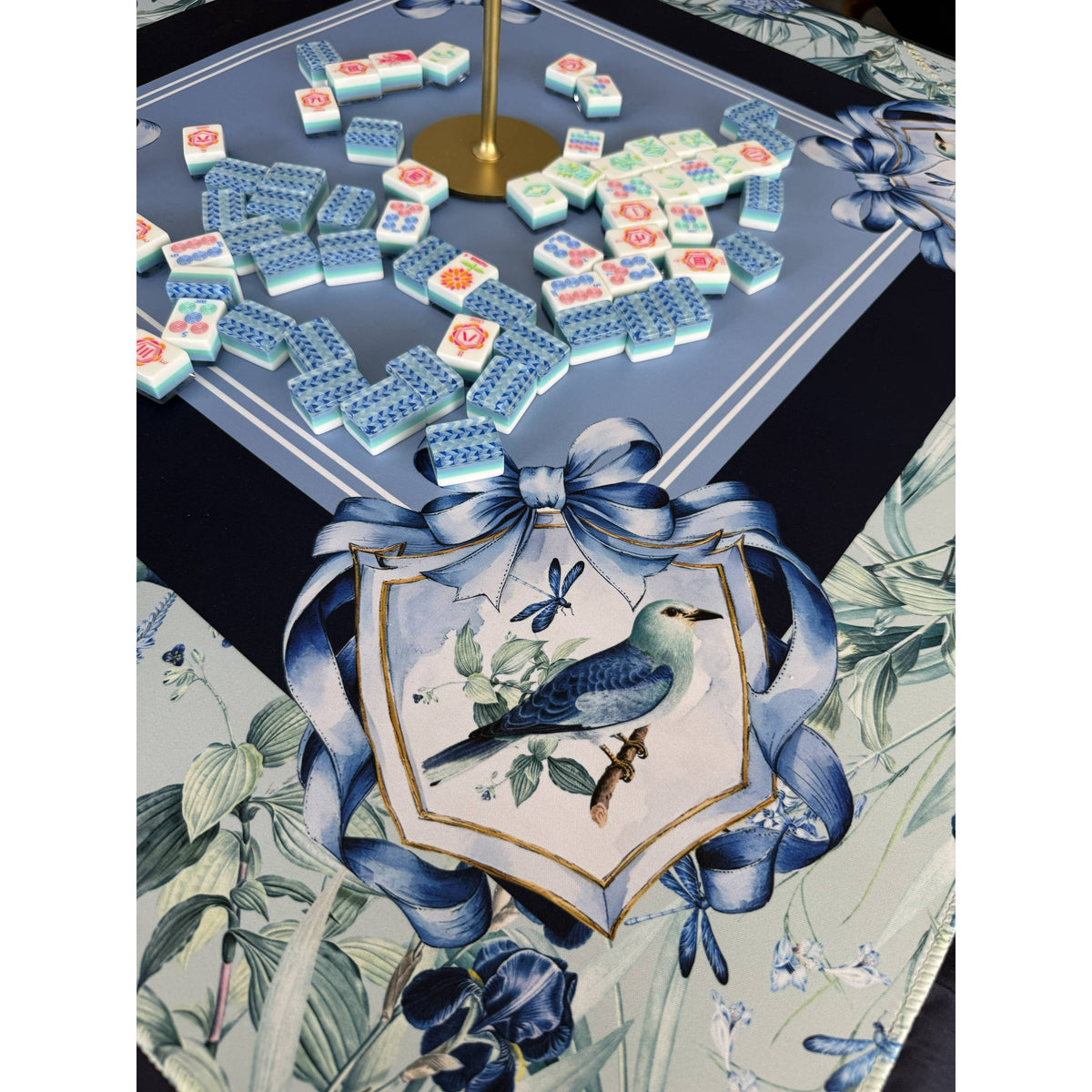 TAYLOR GRAY - Mahjong Mat Blue Bam Bird