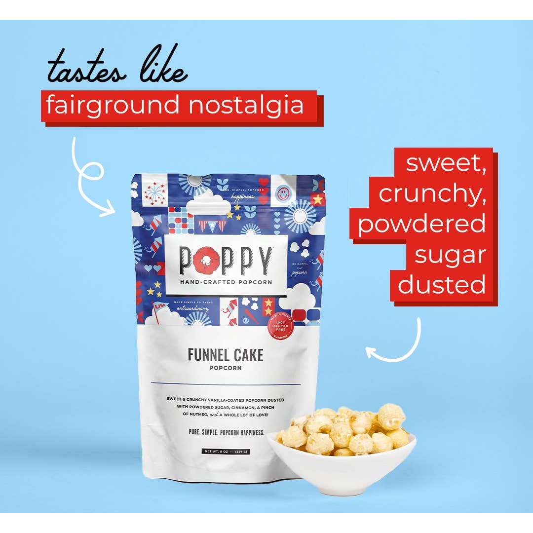 Poppy Hand-Crafted Popcorn - Funnel Cake Popcorn