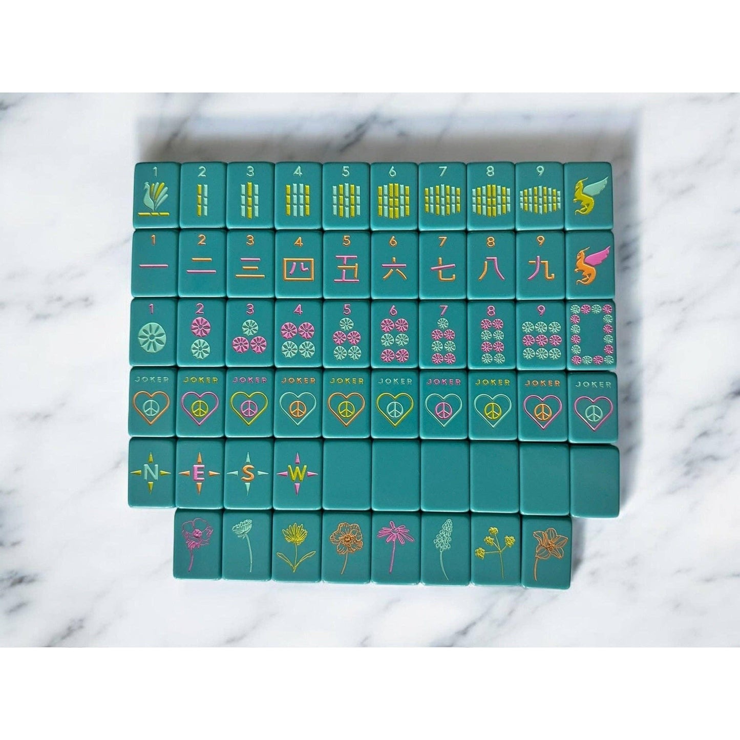 Peace Love Mahjong - OG Mahj Tiles - Totally Teal: Totally Teal