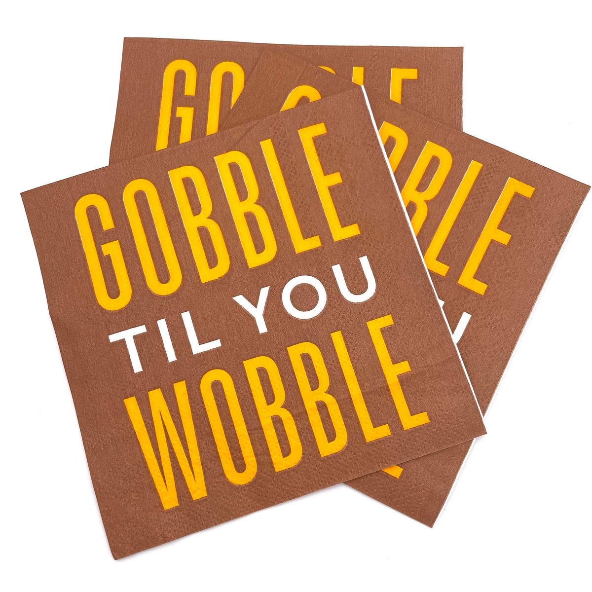 Gobble Til You Wobble | Thanksgiving Cocktail Napkins