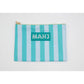 My Fair Mahjong - Mahjong Card & Accessory Bag: Stripes- Green & Blue