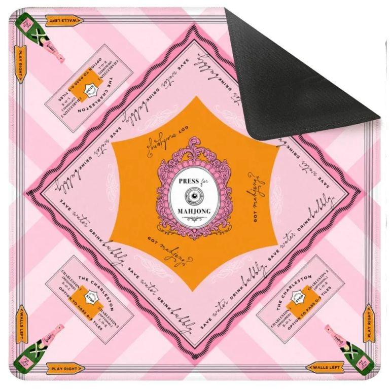 Anders Ruff Design Co. - 'Press for Mahjong' Mat | The Champagne & Mahj Collection: 33" x 33"