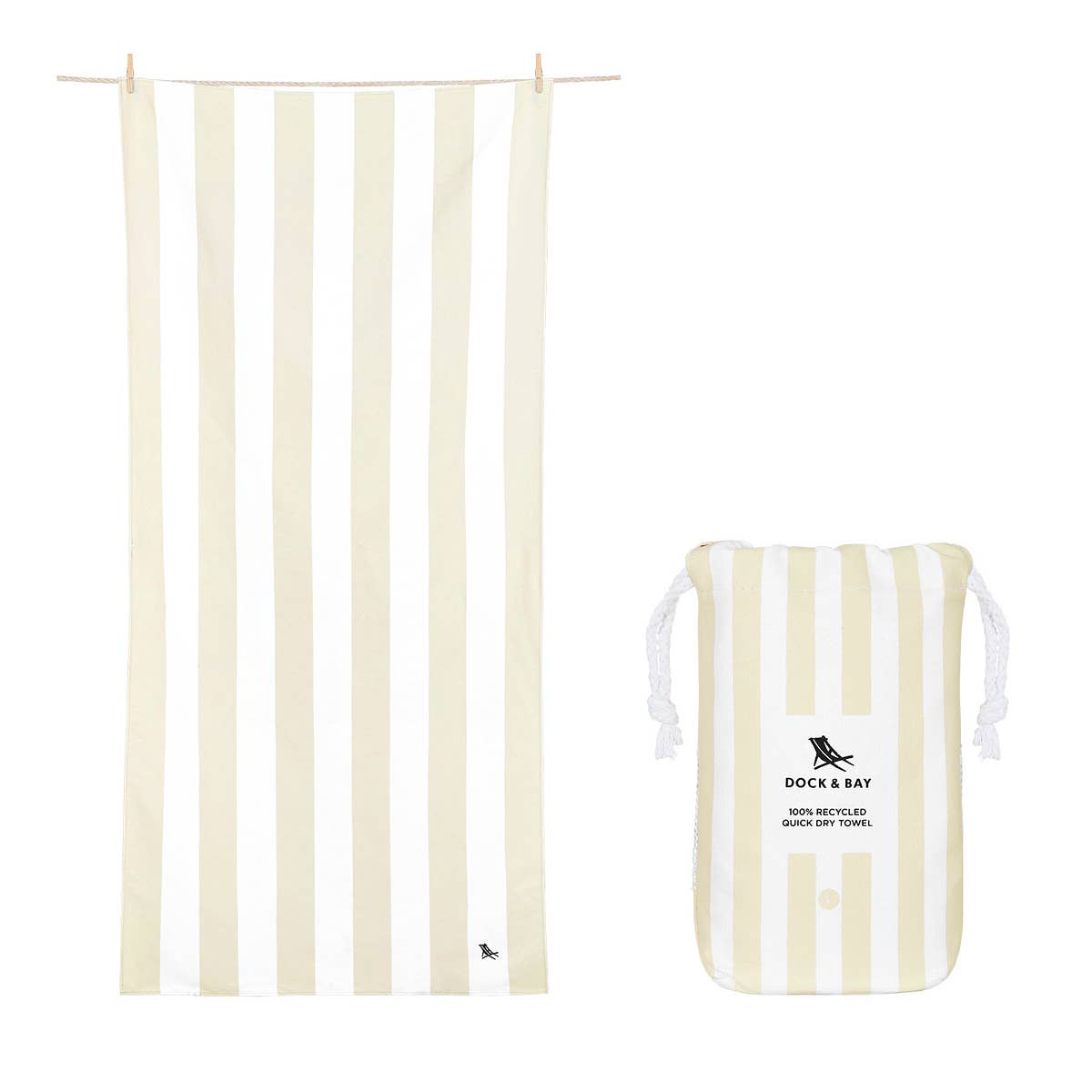Dock & Bay Quick Dry Towels - Cabana - Bora Bora Beige: Large (63x35")