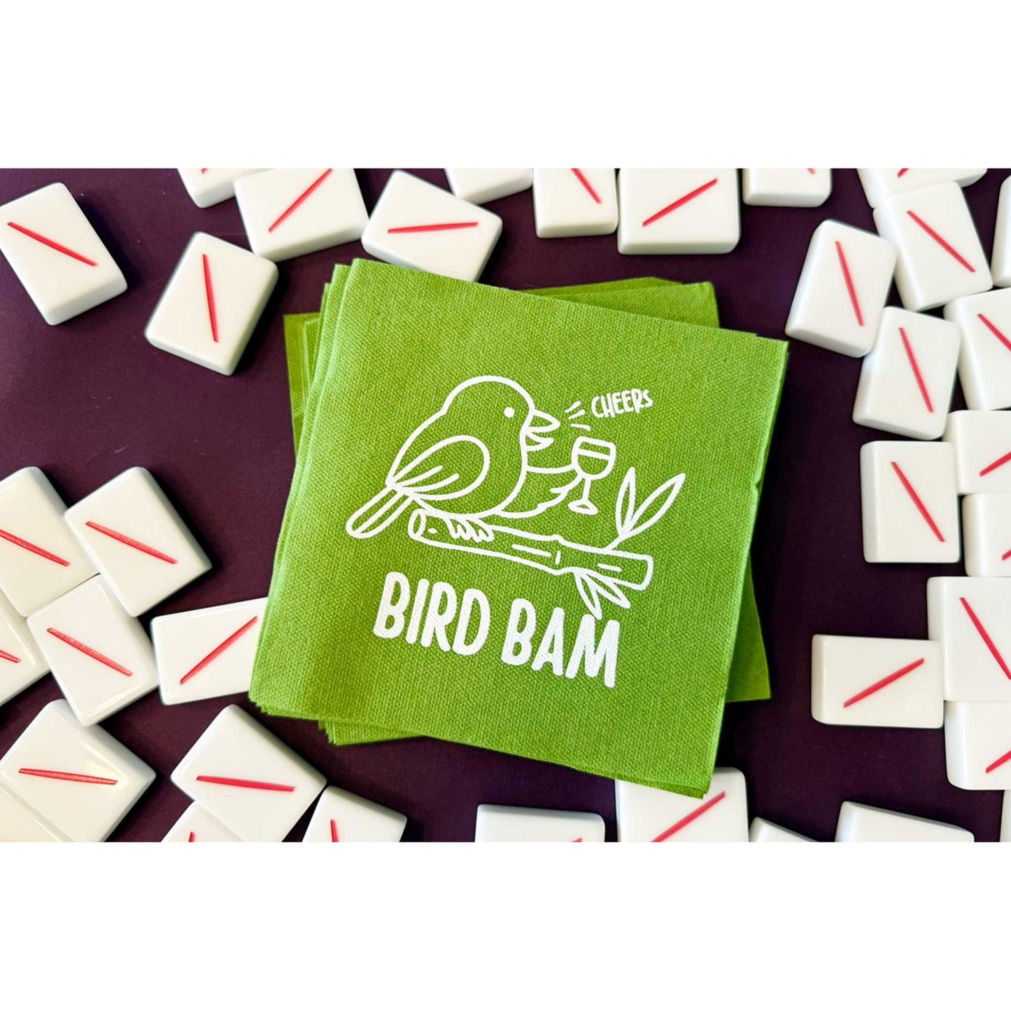 Two Funny Girls - Mahjong - Bird Bam Beverage Napkin {20 ct Pack}