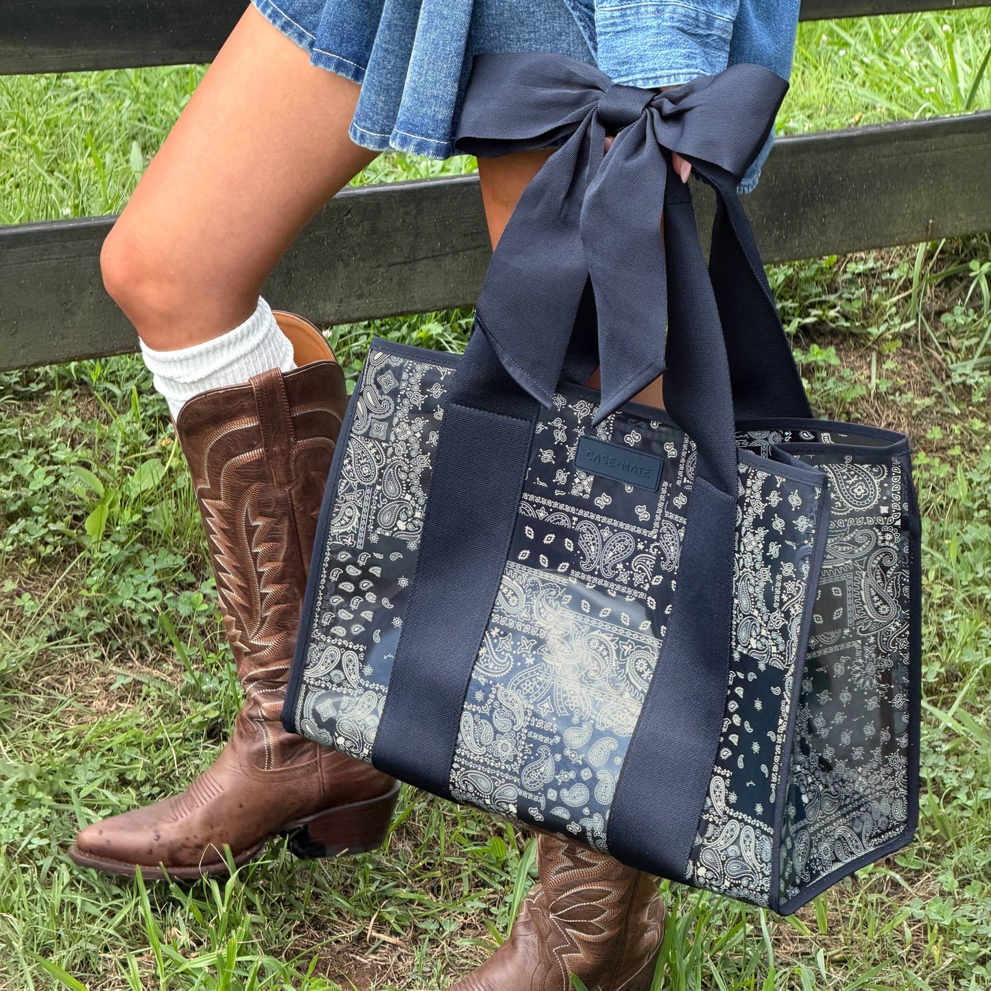 Navy Bandana Bow Jelly Tote Bag - Case-Mate