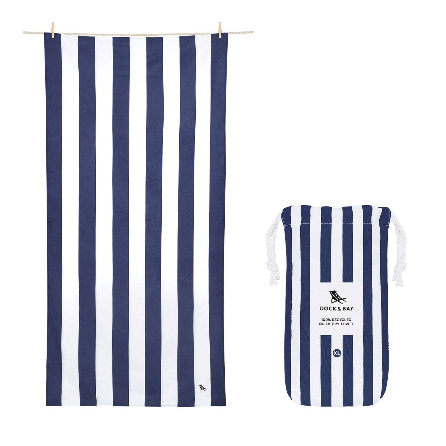 Dock & Bay USA - Dock & Bay Quick Dry Towels - Cabana - Whitsunday Blue: Large (63x35")