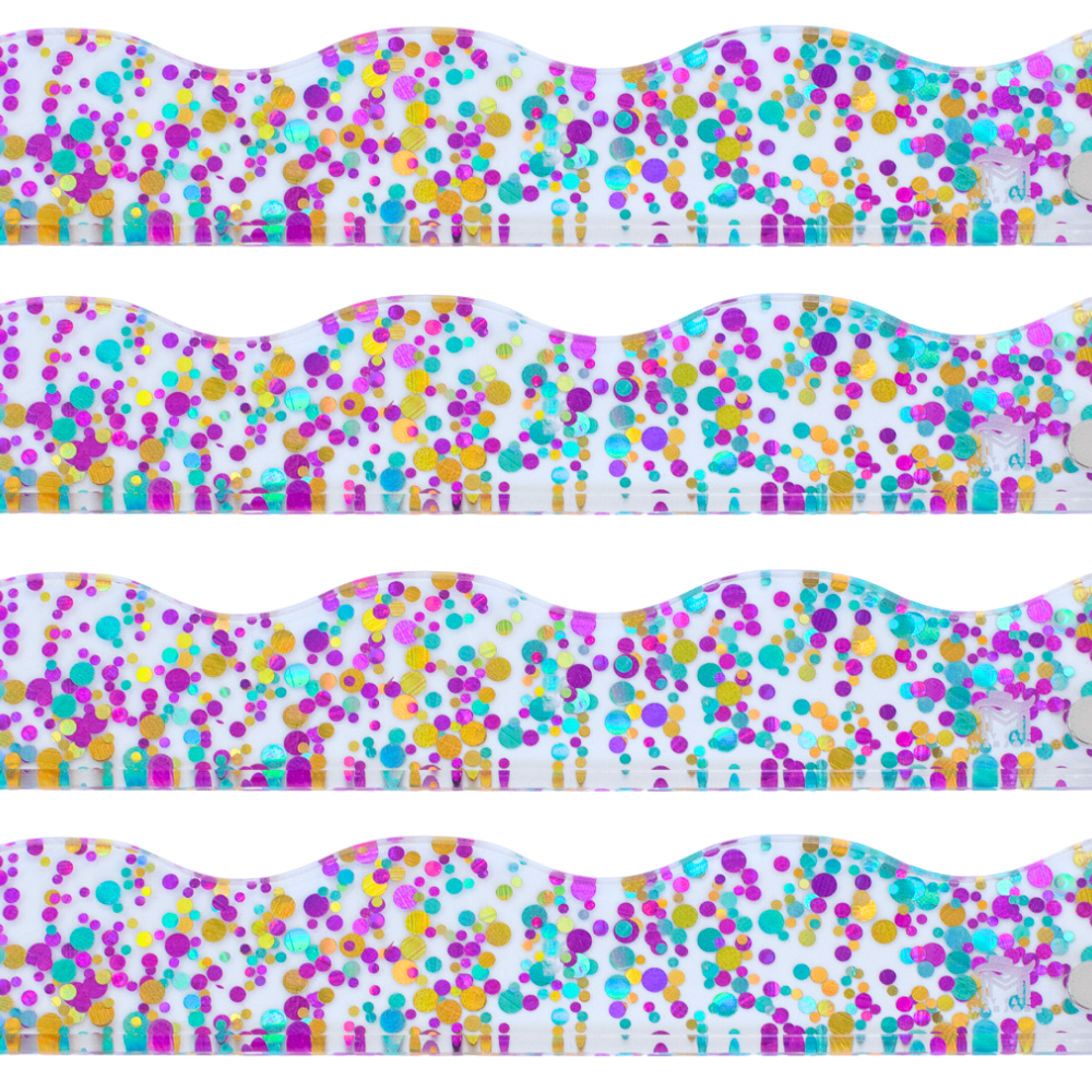 My Fair Mahjong - MAHJONG RACK PUSHERS - MAGNETIC  |  Premium Acrylic  |  Set of 4: Confetti-Wavy-Green