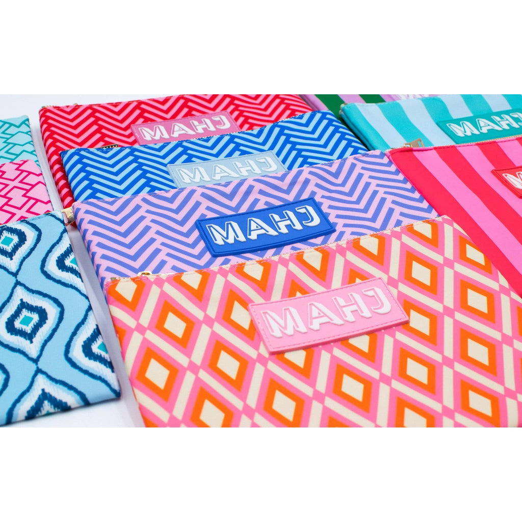 My Fair Mahjong - Premium Mahjong Card & Accessory Bag: Geometric- Green