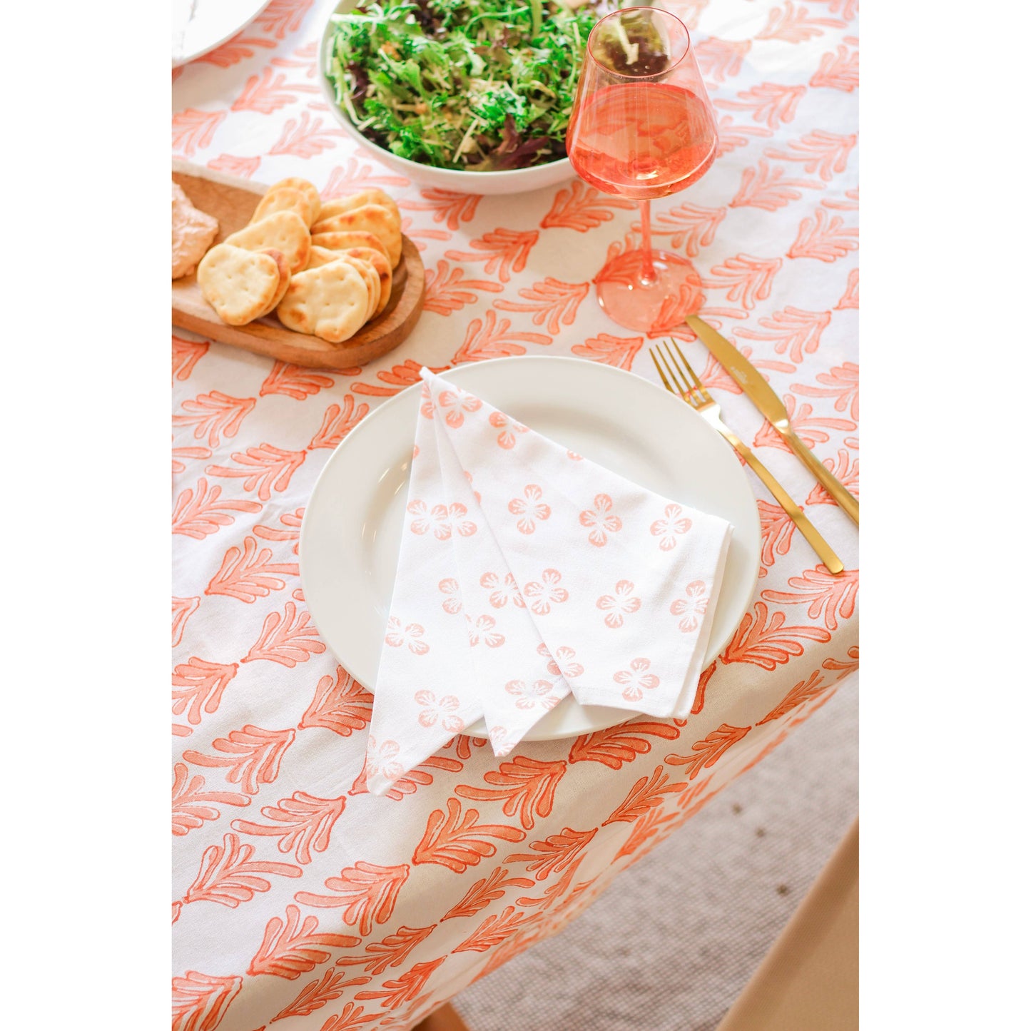 Mended - Table Throw - Palmetto, Orange & Melon