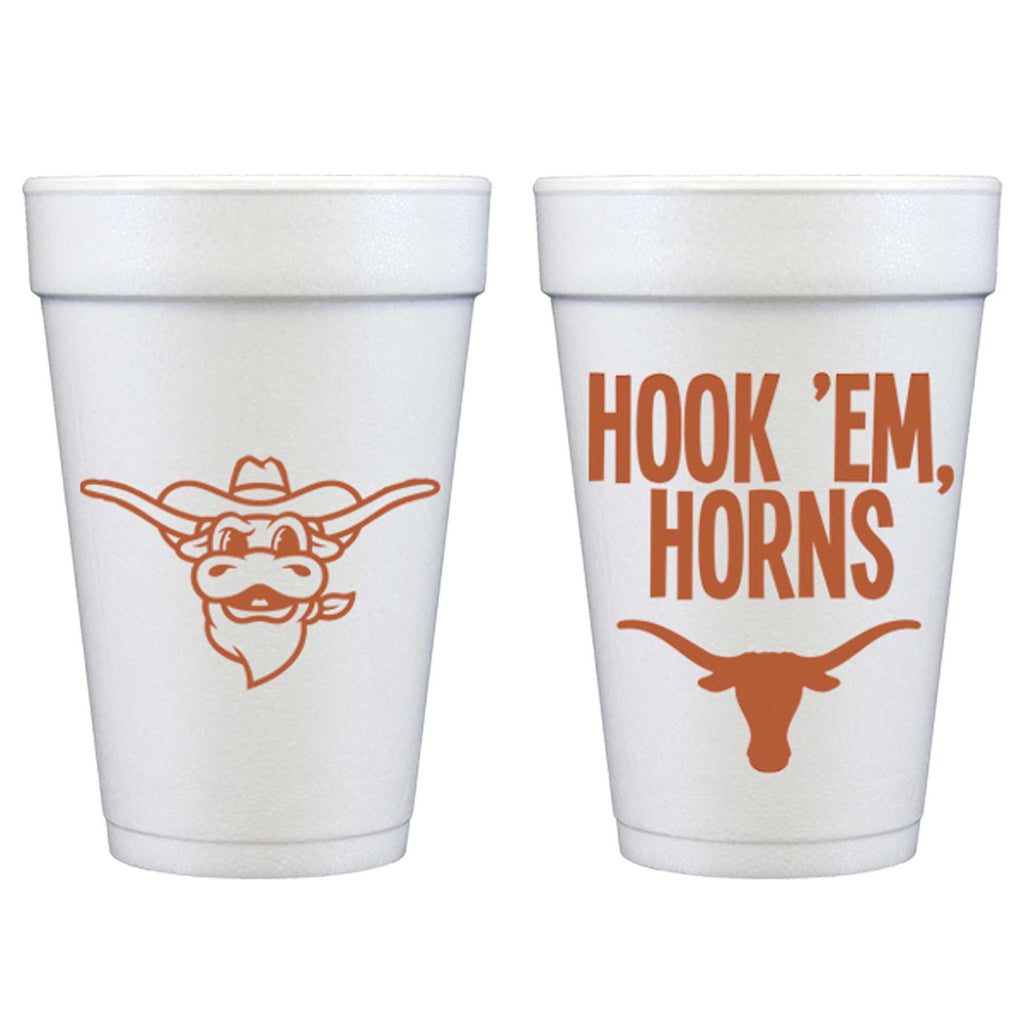 Foam Cup - University of Texas/Hook 'Em Horns (10 ct bag)