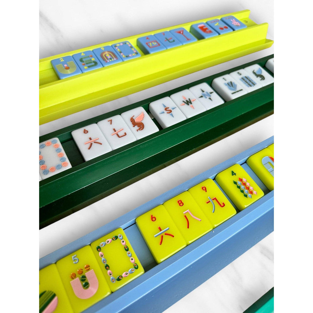 Peace Love Mahjong - Mahjong Racks & Pushers (Set of 4): Chartreuse