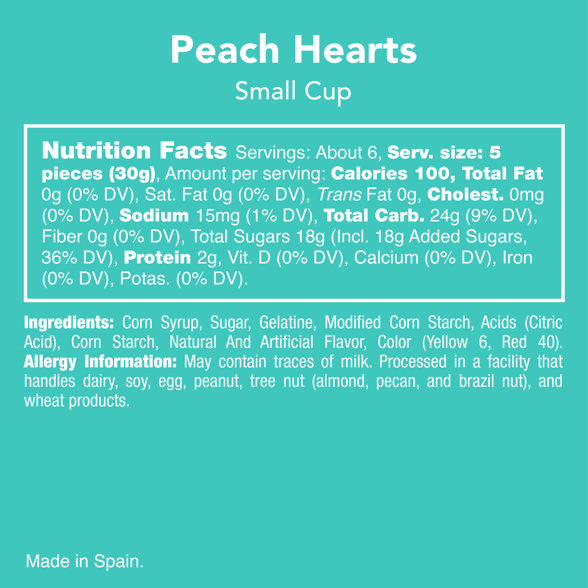 Peach Hearts Candy