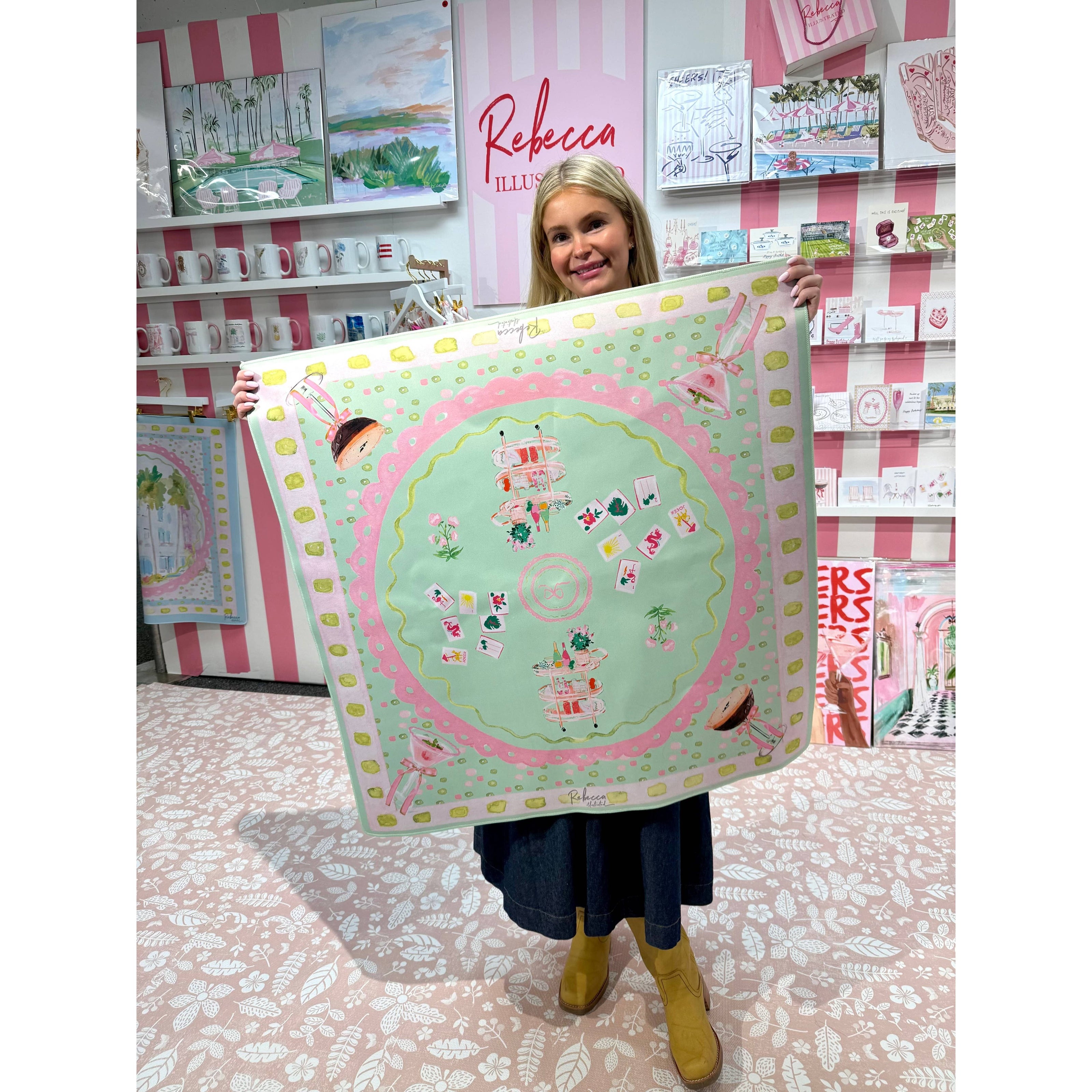 Rebecca Illustrated - GIRLY BAR CART-MAHJONG MAT