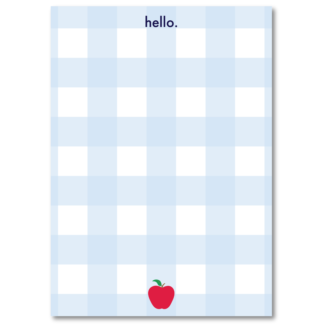 GINGHAM + NAVY HELLO NOTEPAD