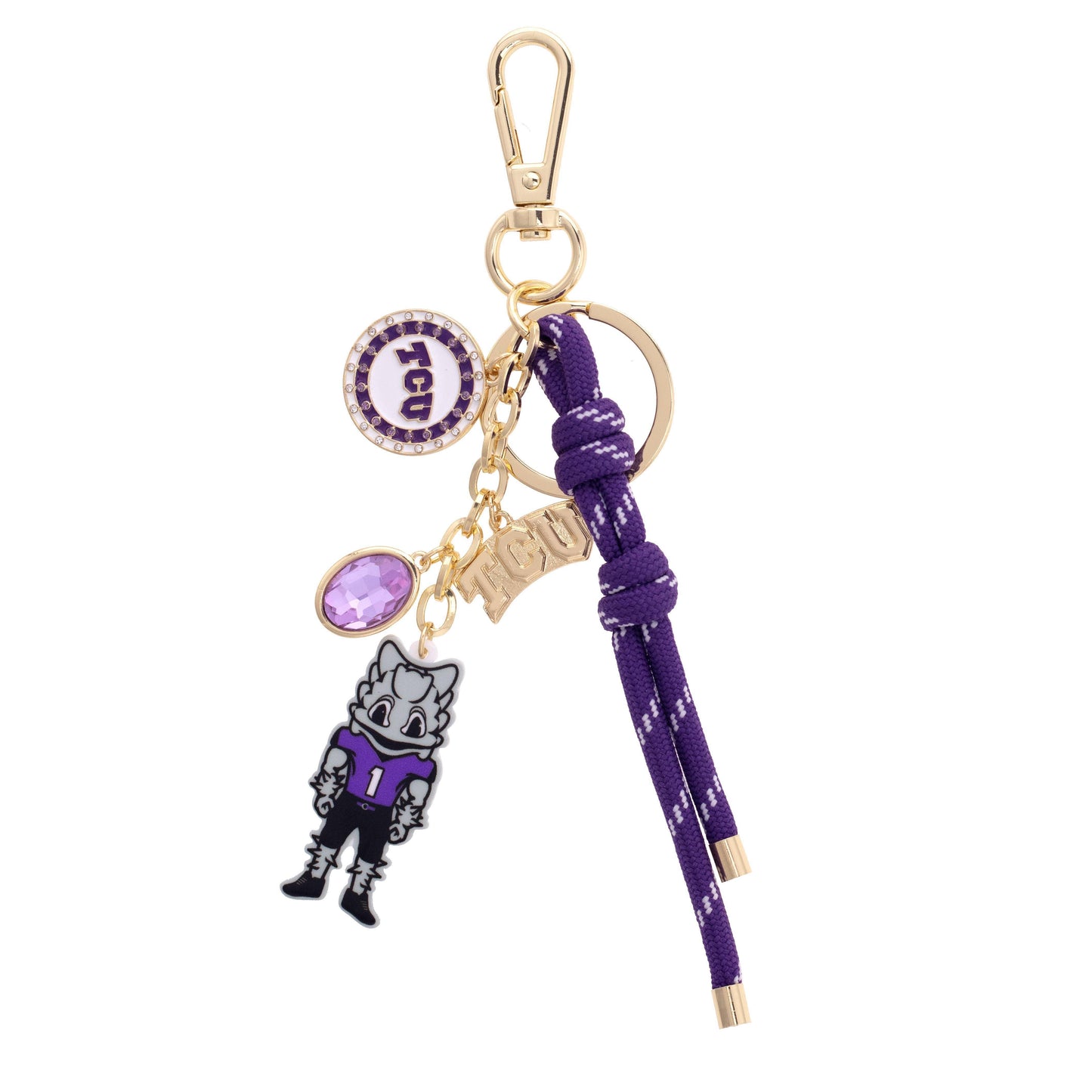 Canvas Style - TCU Horned Frogs Cluster Bag Charm in Purple
