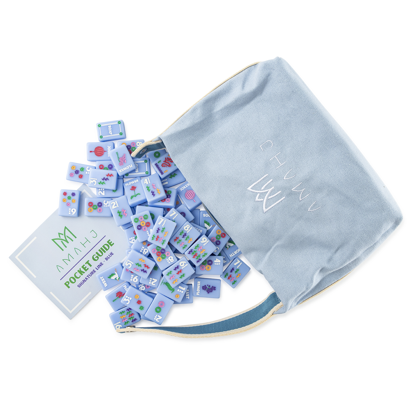 Amahj Line - Signature Engraved Tile Set- Blue